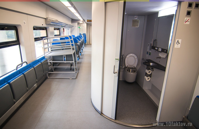 Туалеты в поезде МЦК